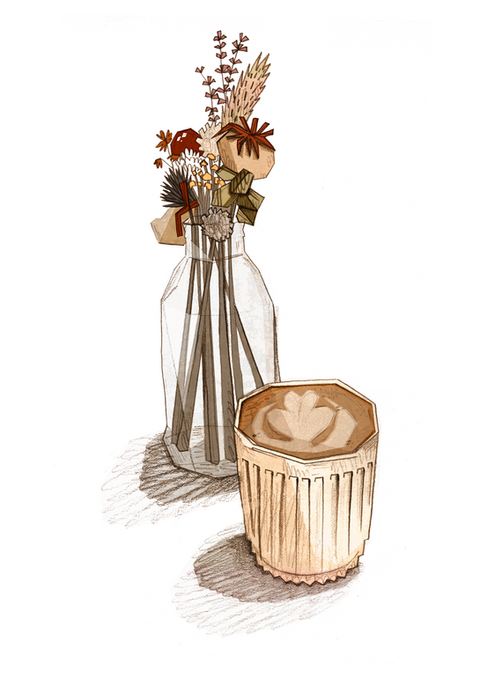 Minerva coffee illustration