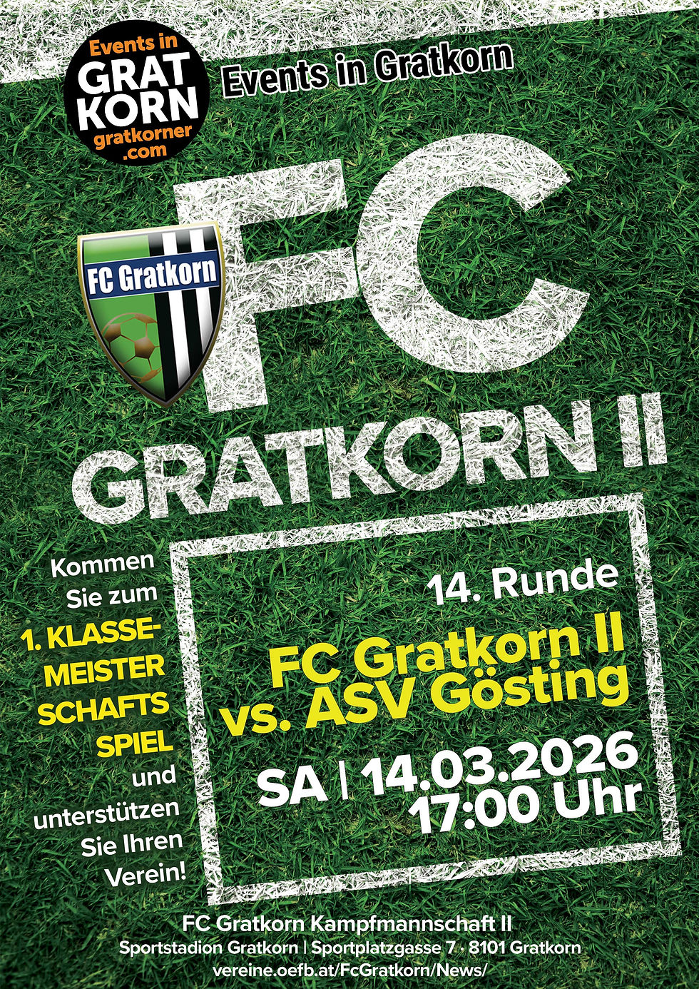 Meisterschaftsauftakt: FC Gratkorn  Kampfmannschaft II!