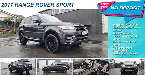  A 2017 Land Rover Range Rover Sport Autobiography in a sleek design, showcasing its luxury and powerful V8 engine.