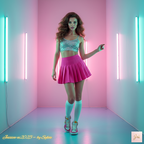 1️⃣ Image : Neon Pastel (1re image)
? Balise Title (titre SEO)
Jessica_AI2025 — Neon Pastel | La Mode Digitale du Futur
? Meta Description
Plongée dans l’univers rétro-futuriste de Jessica_AI2025.
Entre intelligence artificielle et couture numérique, la mode prend vie dans des nuances néon et pastel.
? Titre Open Graph (og:title)
Jessica_AI2025 · Neon Pastel – La Couture Digitale en Mouvement