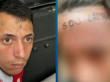 Homem que teve testa tatuada com frase ‘eu sou ladrão e vacilão’ é preso mais uma vez por roubo, dois dias após sair de cadeia