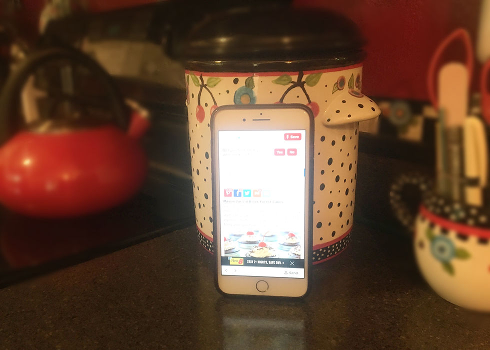 Cell phone on the counter / Create Your Own Personal&nbsp;Recipe&nbsp;Notebook / www.HoneycombOasis.com