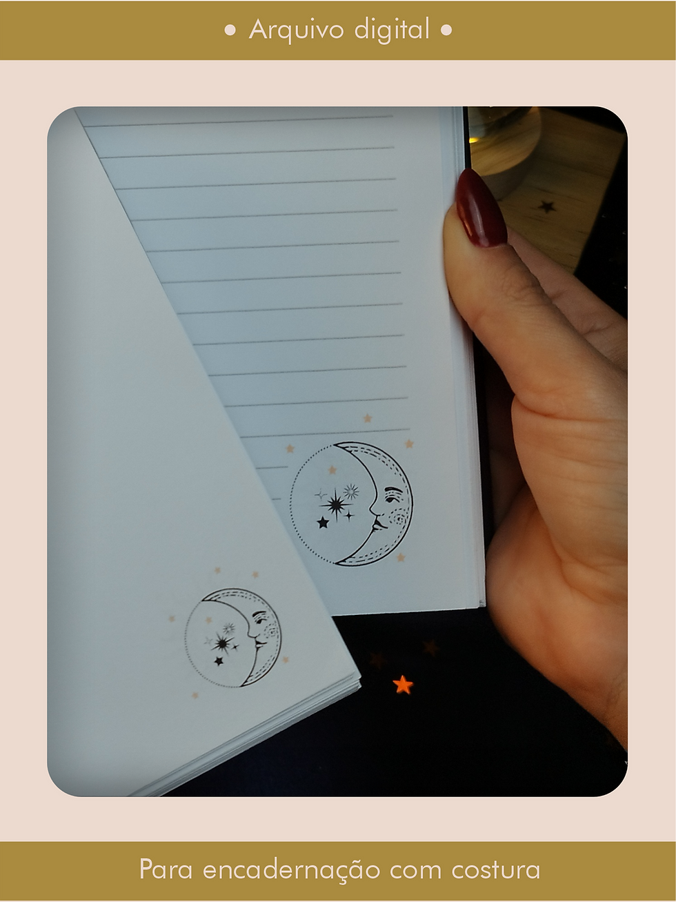Miniatura: Caderno e bloquinho Costura Coleção Astros