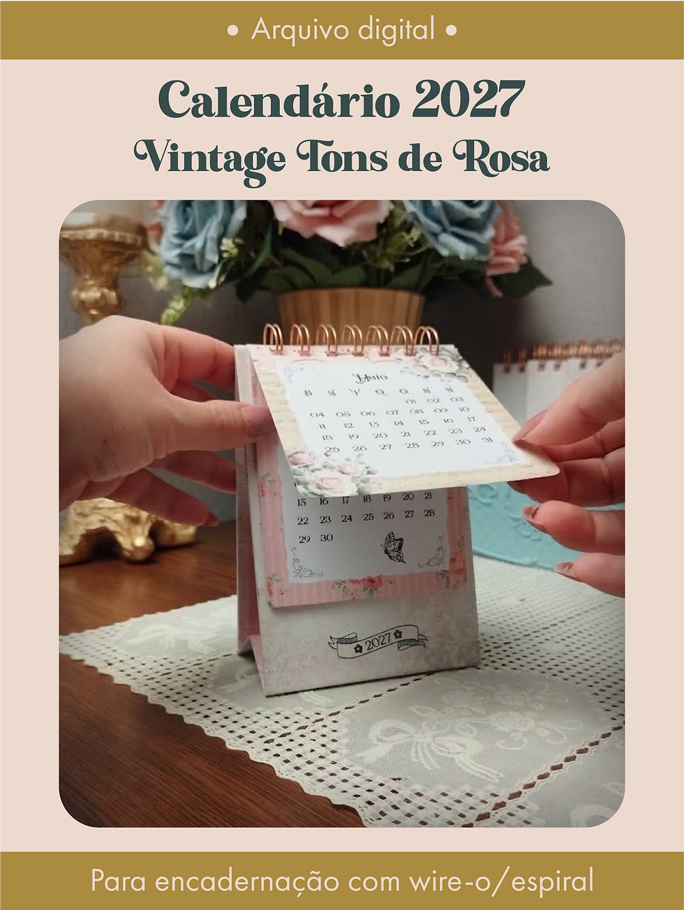 Miniatura: Calendário 2027 Vintage Tons de Rosa