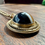 Thumbnail: Victorian Etruscan Revival 15ct Gold Banded Agate Locket