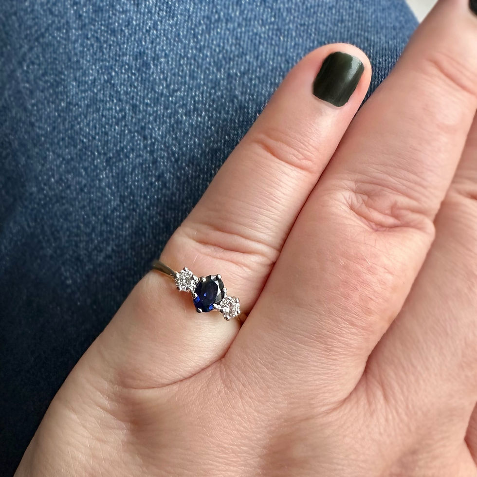 Thumbnail: Vintage 18ct Gold Sapphire and Diamond Ring