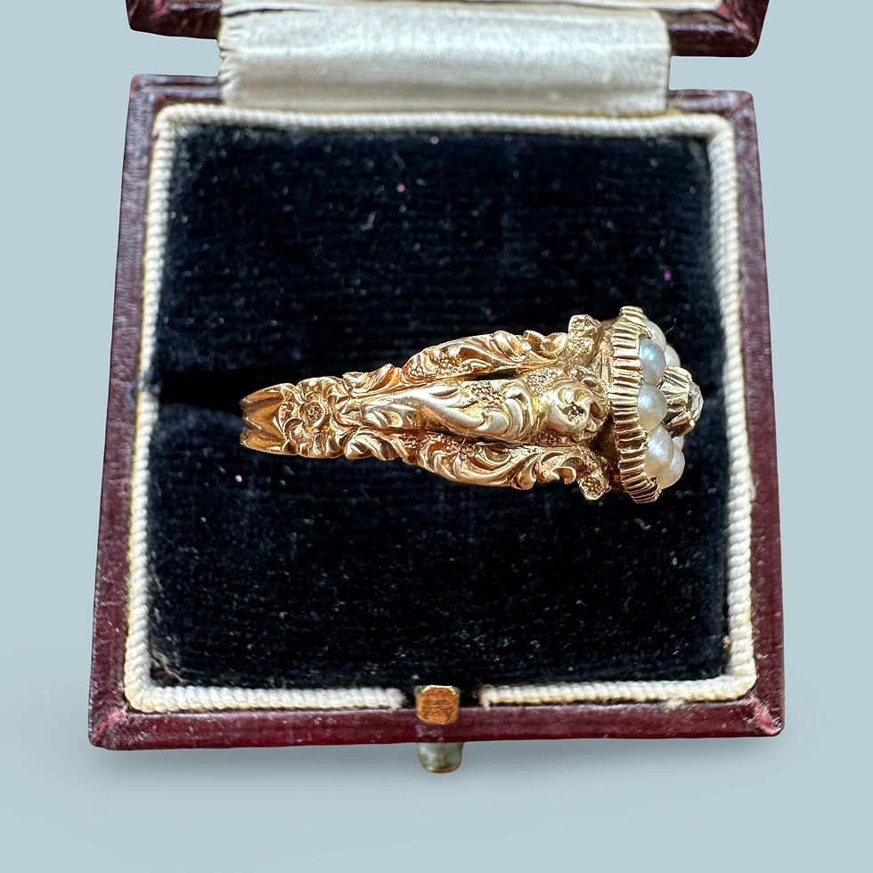 Thumbnail: Georgian 18ct Gold Pearl and Diamond Ring