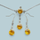 Thumbnail: Antique Silver Yellow and White Paste Drop Earrings