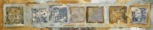 View of ocean sounds 2001_Acrylic and gold leaves on canvas_40x200cm .jpg