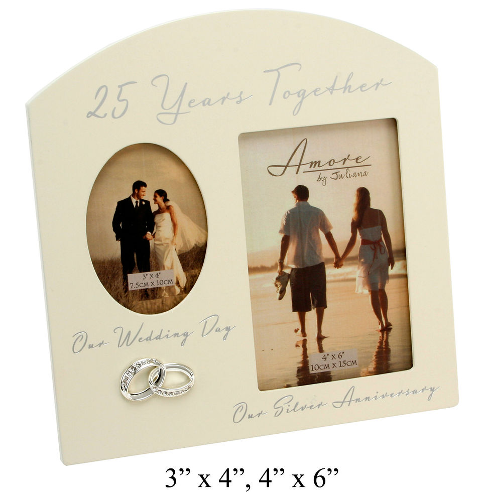 AMORE BY JULIANA® Double Anniversary Frame - 25 Years