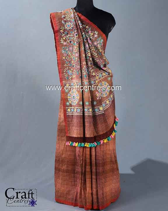 Thumbnail: kutch work silk saree