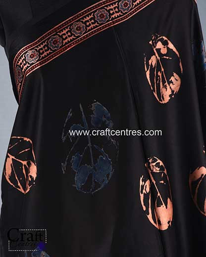 Thumbnail: Ajrakh Hand Block Print Saree