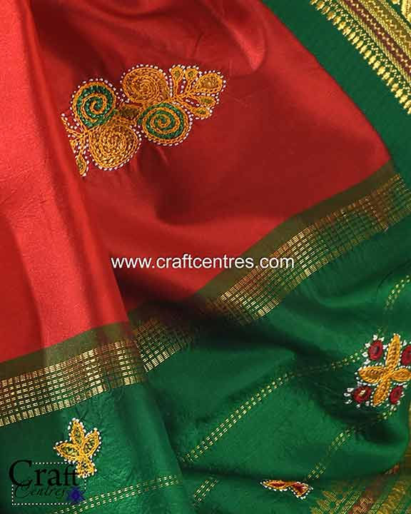 Thumbnail: kutchi kanjivaram saree