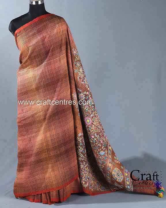 Thumbnail: kutchi handicrafts silk saree
