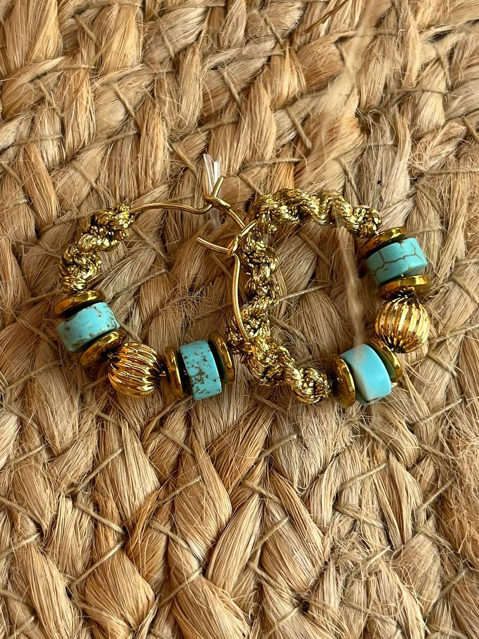 ERIKA Turquoise- Créoles 20 mm