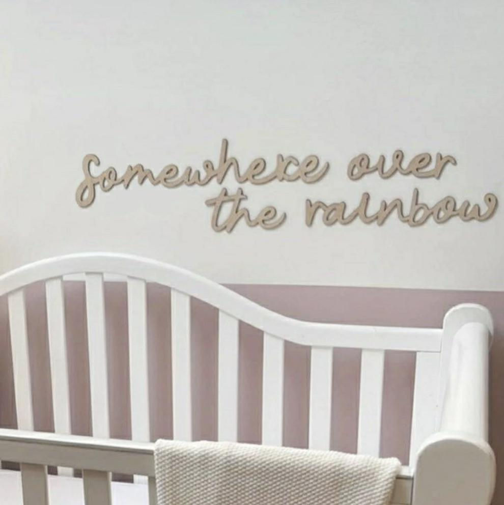 Rainbow Wall Words & Wooden Nursery Decor