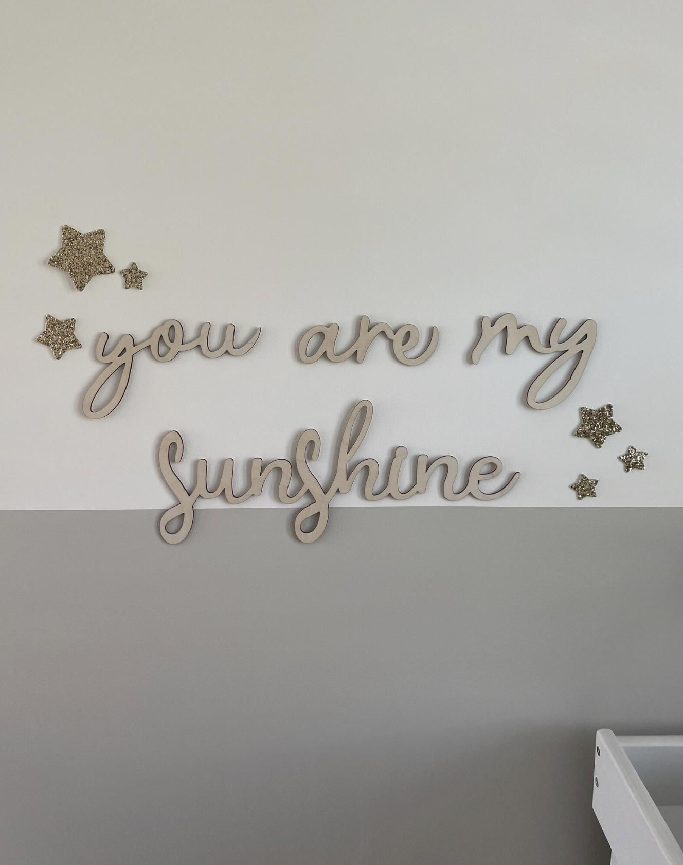 Sunshine Wall Words, Wooden Nursery Decor, Kids Bedroom Art, Baby Room Decor