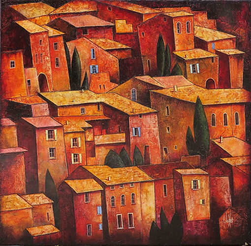 Roussillon impression ocre-huile sur toile 70x70.jpg