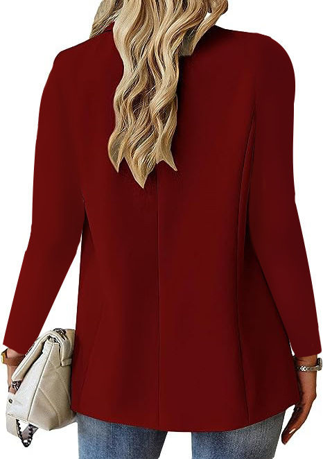 Thumbnail: 2025 New Women's Fashion Solid Button Suit Coat Lapel Long Sleeve Hatless Casual