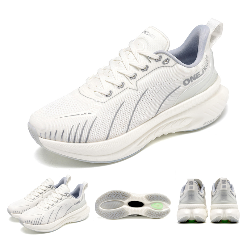 Thumbnail: ONEMIX White Road Running Shoes for Men Air Cushion Outdoor Sport Shoes Male Tra