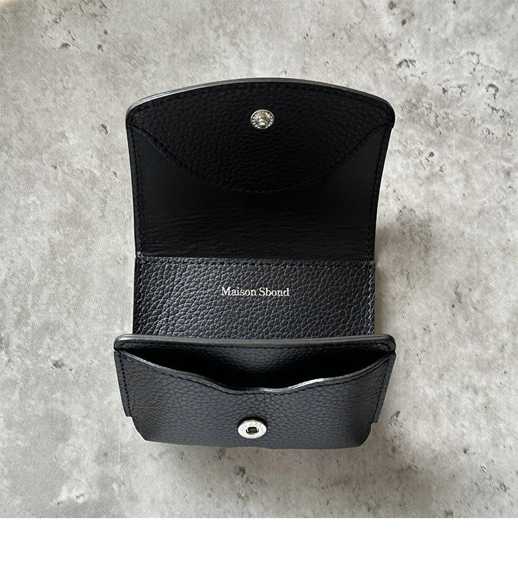 Thumbnail: Japanese Style Maison Sbond Miniature Leather Cowhide Wallet Unisex Compact Card