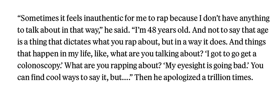 Andre 3000 feelings on rap NOVEMBER 16, 2023 for Rolling Stone