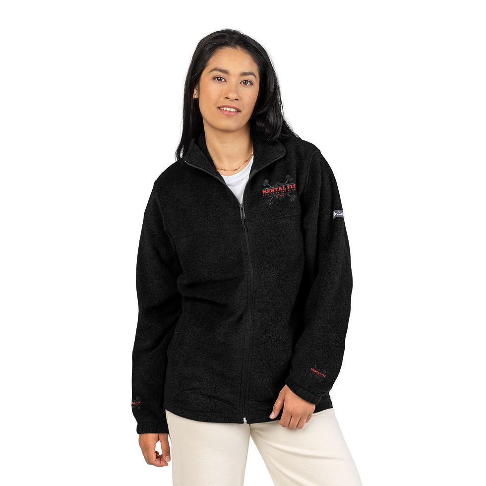 Thumbnail: Embroidered Columbia Fleece Jacket — Cozy Outdoor Zip-Up with Subtle Red Logo