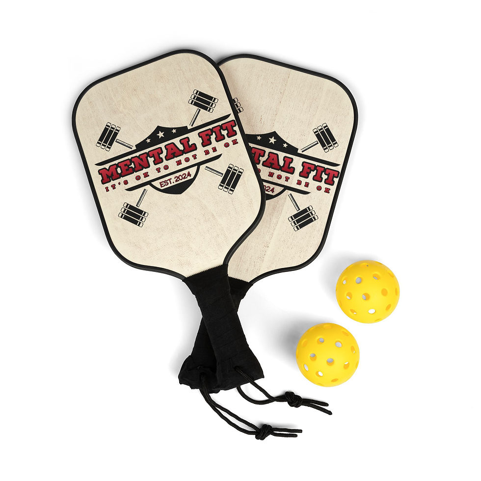 Thumbnail: Pickleball Paddle Set — "Mental Fit" Vintage Logo Paddle & Balls Kit