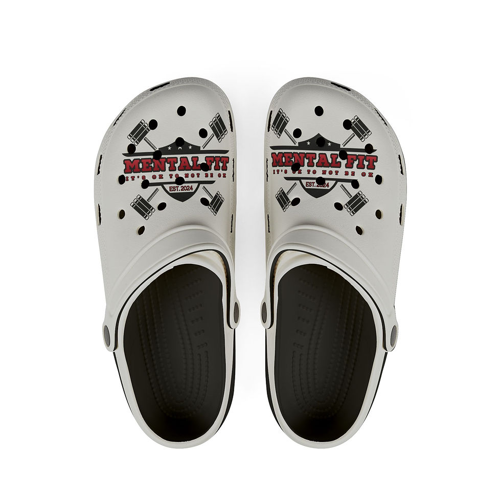 Thumbnail: EVA Foam Clogs — 'Mental Fit' Weightlifting Graphic Slip-On Shoes