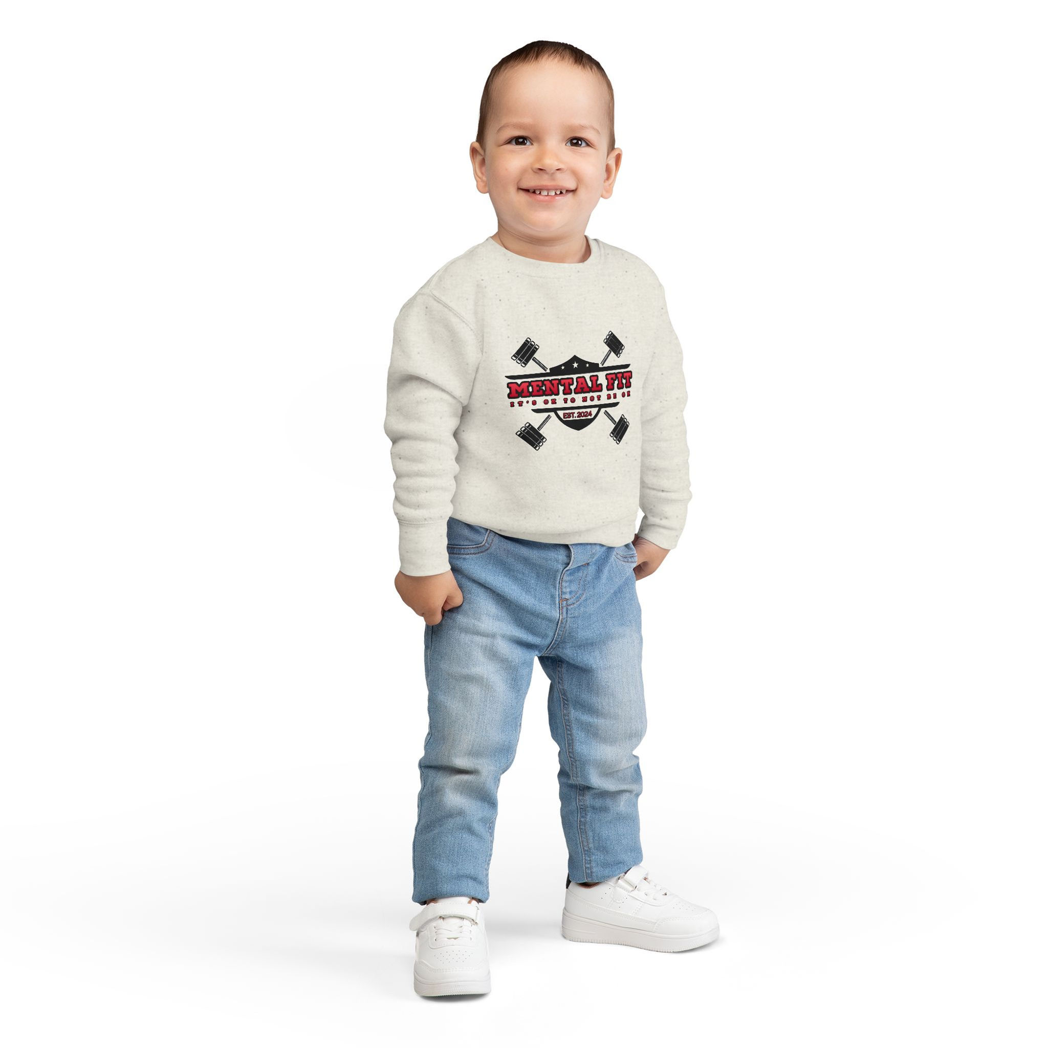 Toddler Sweatshirt - "Mental Fit" Gym Logo Crewneck for Kids