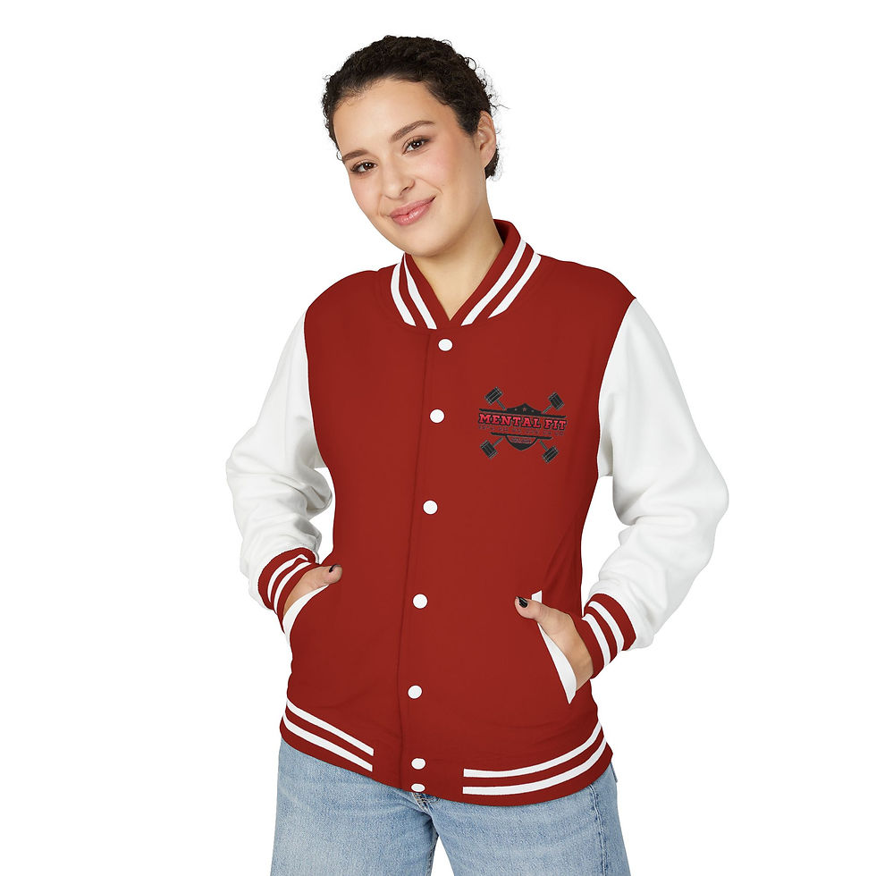 Thumbnail: Letterman Jacket — Mental Fit Weightlifting Varsity Jacket