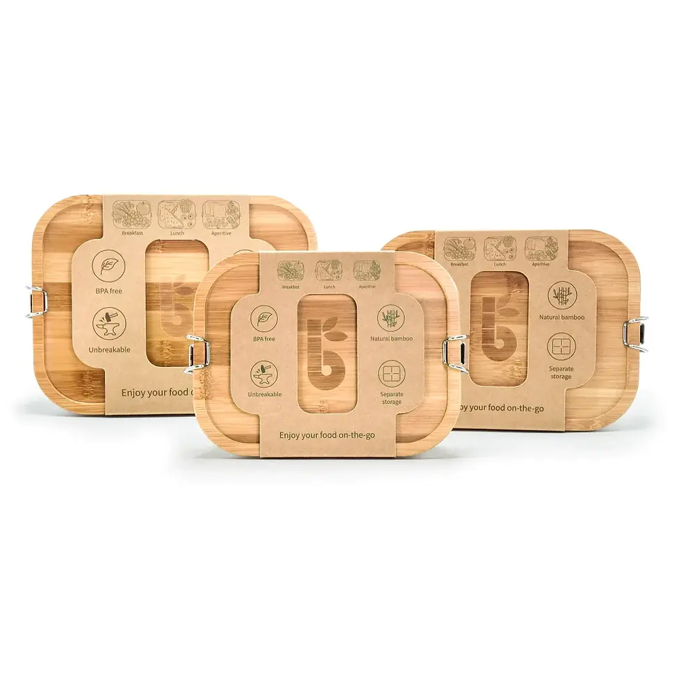 Miniature : Lunchbox avec Couvercle en Bambou - 800 ml / 1200 ml / 1400 ml au choix