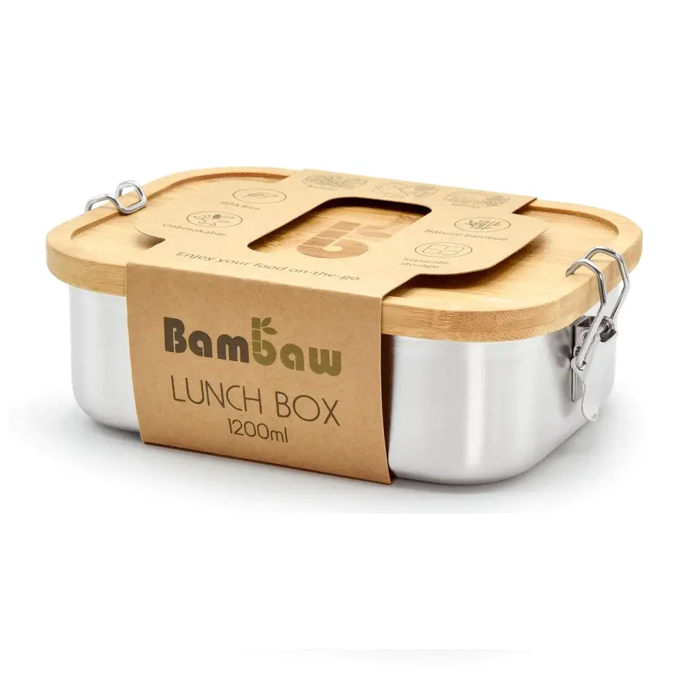 Lunchbox avec Couvercle en Bambou - 800 ml / 1200 ml / 1400 ml au choix