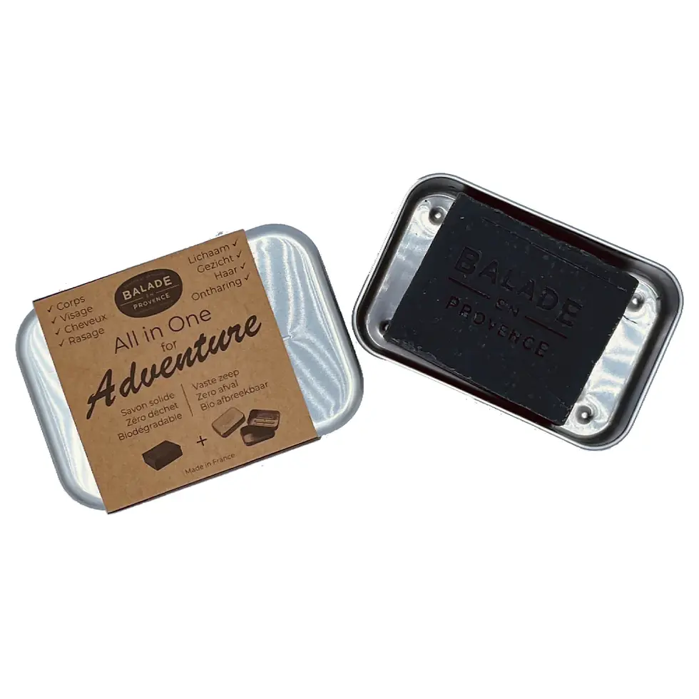 Miniature : Kit Tout-en-Un pour l'Aventure : un savon pour homme + 1 boîtier en aluminium