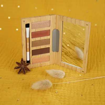 Miniature : Palette Spicy Chic bio et végane (rechargeable)-5 ombres à paupière tons chauds