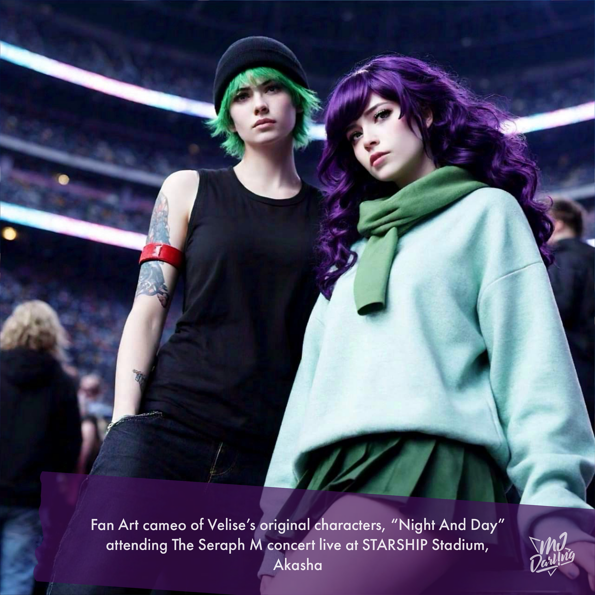 Day and Night find their seats for the show
