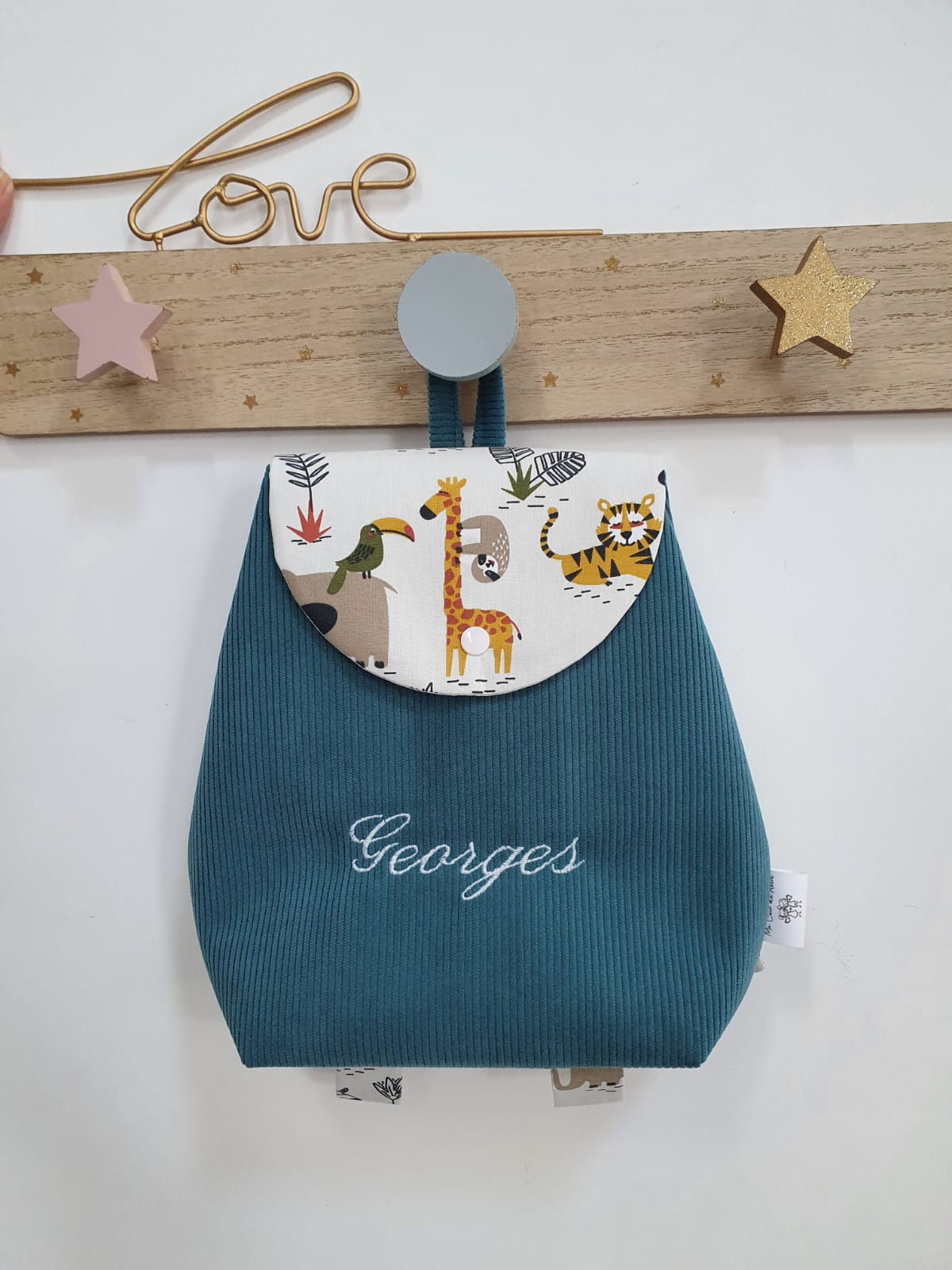 Modèle Georges   en velours côtelé brodé  