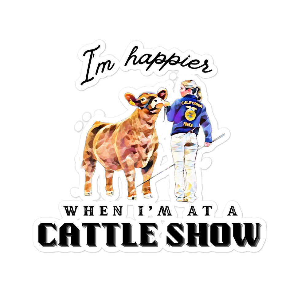 Thumbnail: Happier at a Cattle Show Sticker