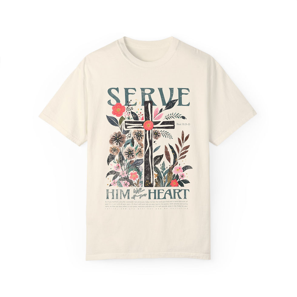 Thumbnail: Floral Serve Him with Heart Tee