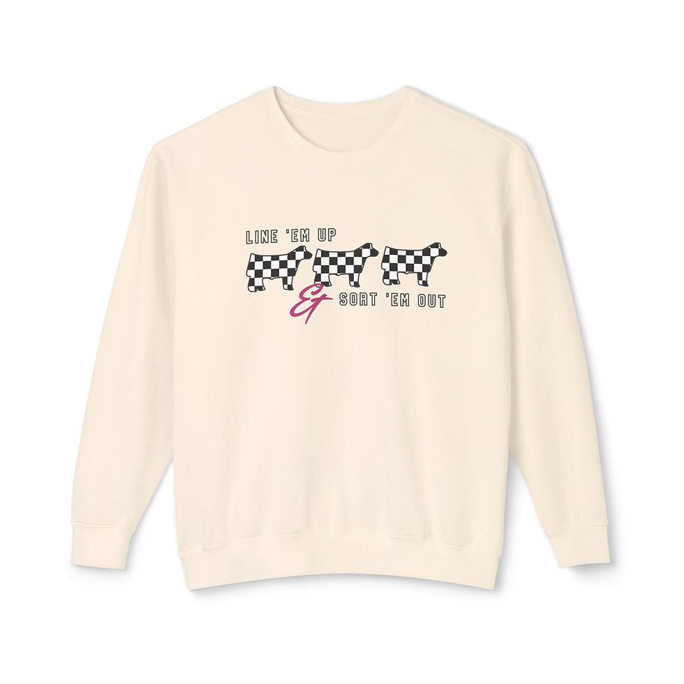 Thumbnail: Line 'Em Up & Sort 'Em Out - Unisex Lightweight Crewneck Sweatshirt 