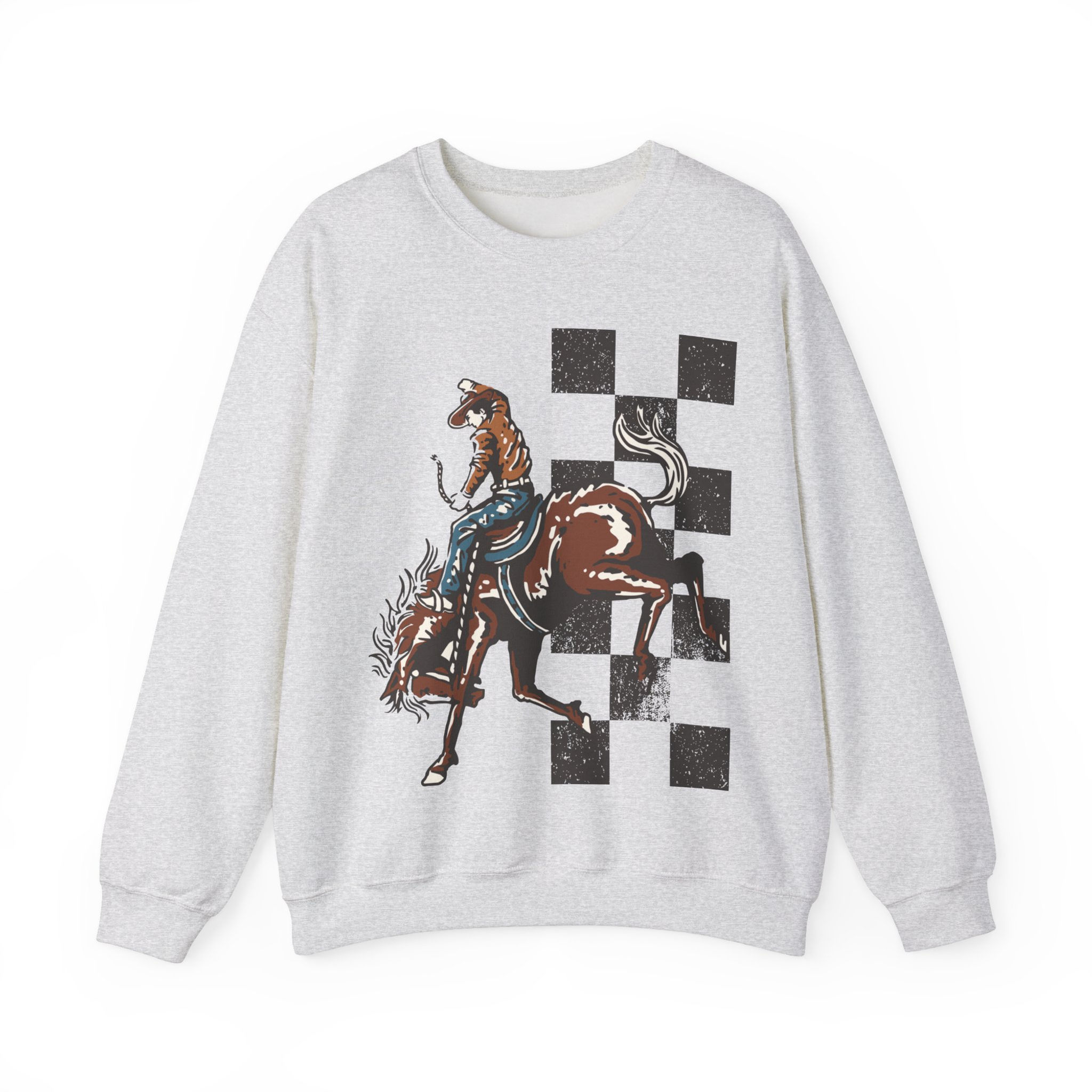 Checkered Cowboy Crewneck Sweatshirt