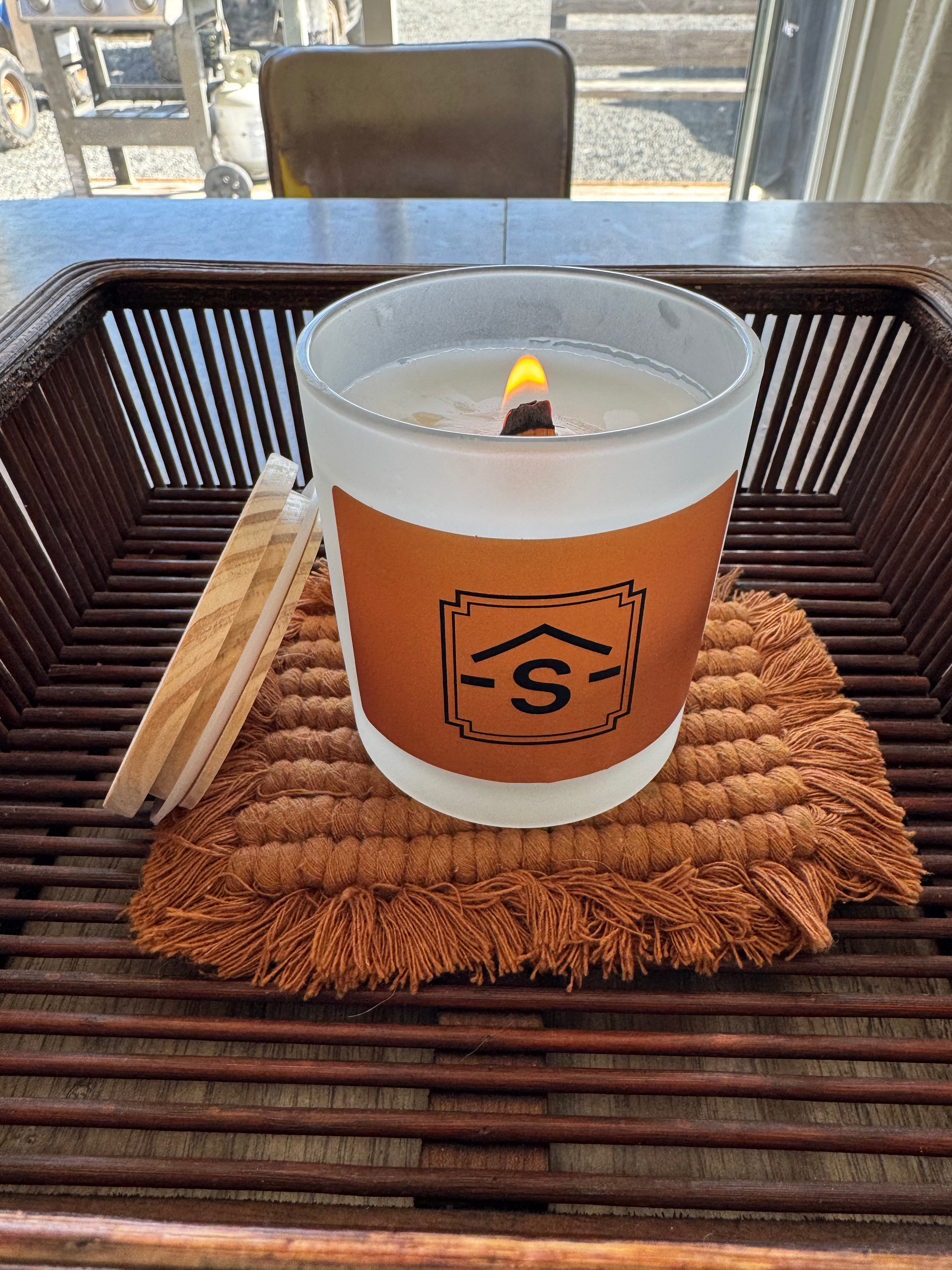 The Rafter Frosted Glass Candle, 11oz