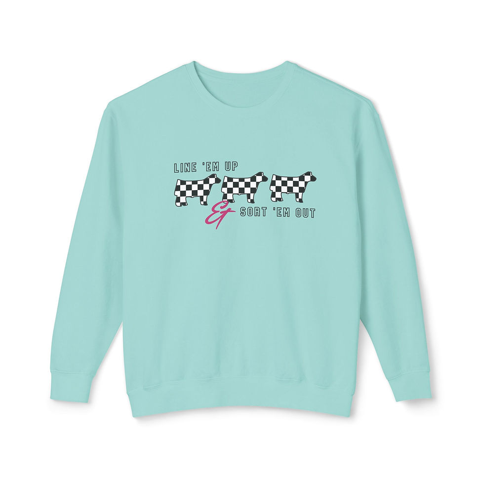 Thumbnail: Line 'Em Up & Sort 'Em Out - Unisex Lightweight Crewneck Sweatshirt 