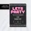 Thumbnail: Let's Party Invitation | Bubble Letters | Editable Printable Birthday