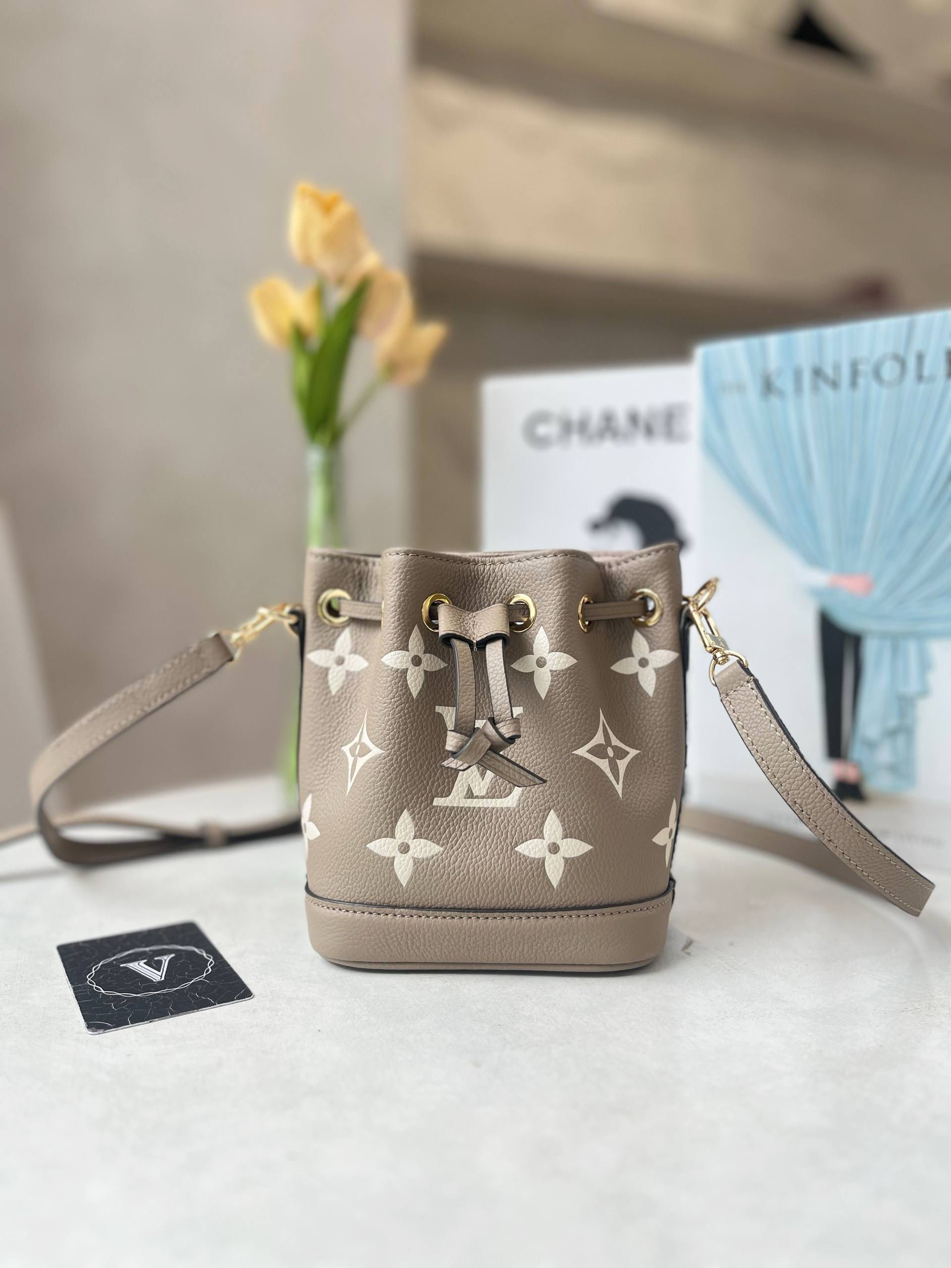 LV NANO NOE MONOGRAM BICOLOR BAG