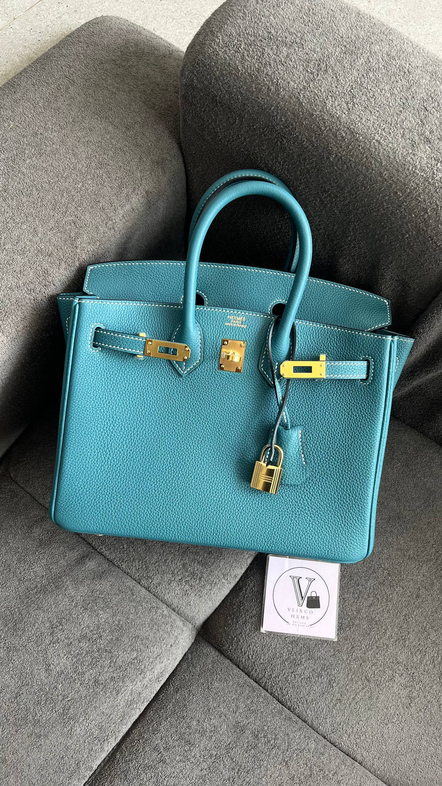 HERMES BIRKIN 25 BLUE JEAN TOGO GHW BAG