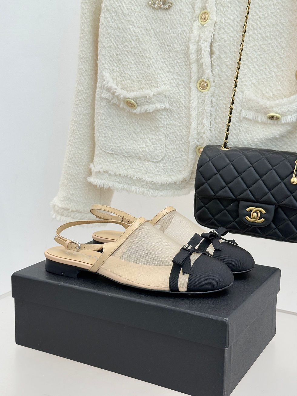 Thumbnail: CHANEL SLINGBLACK FLATS 