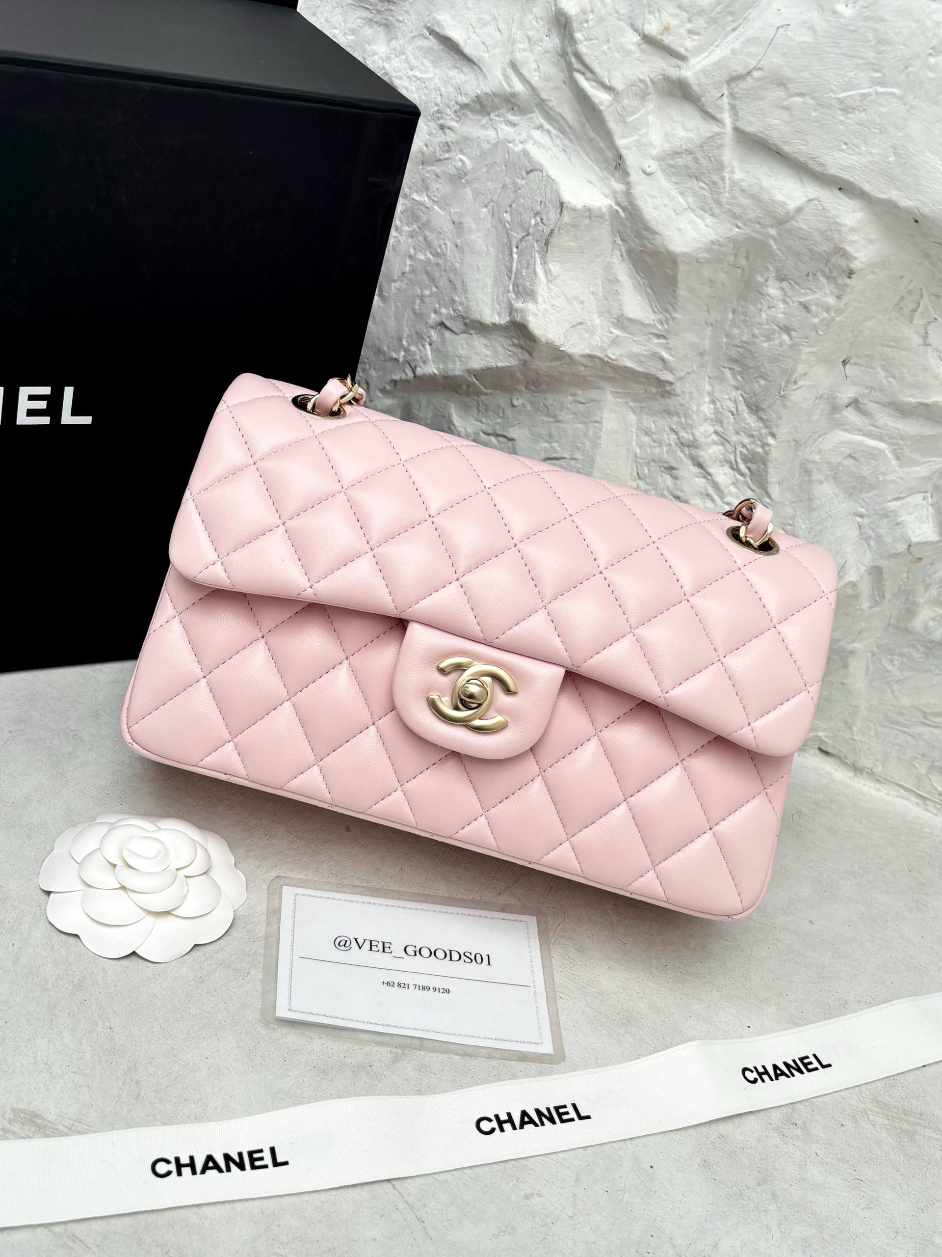 CHANEL CLASSIC FLAP/CF 23 LAMBSKIN PINK LGHW