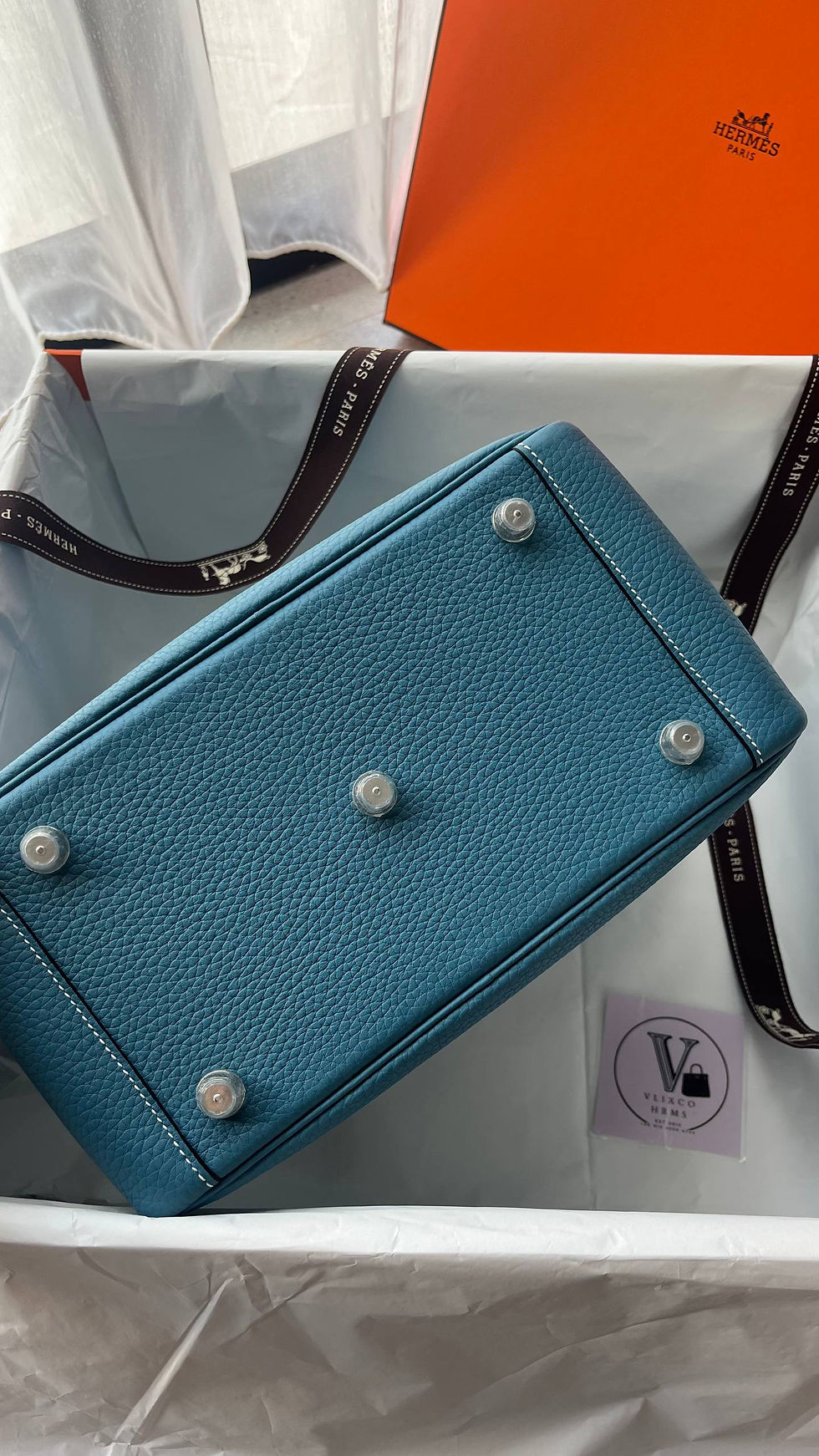 Thumbnail: HERMES LINDY 26 BLUE JEAN CLEMENCE PHW 