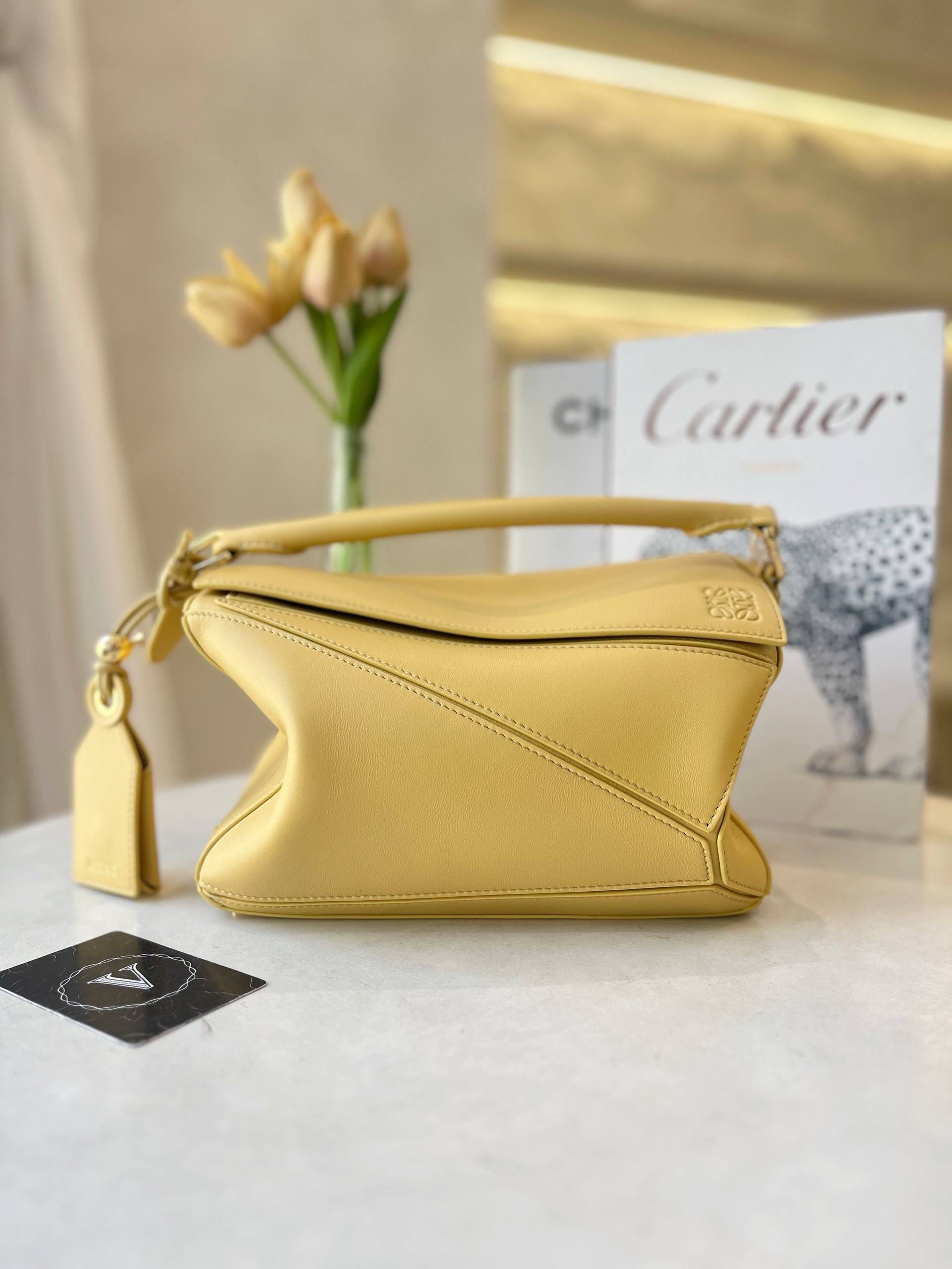 LOEWE PUZZLE SMALL FEATHERLIGHT BUTTER BAG